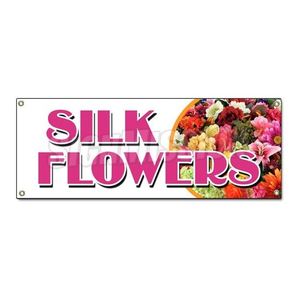 SILK FLOWERS BANNER SIGN arrangements artificial plants trees wreath